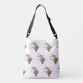 Gepersonaliseerde regenboog Unicorn Heart Canvas t Crossbody Tas (Achterkant)
