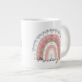 Gepersonaliseerde regenboog Voeg bericht en naam t Extra Grote Beker (Voorkant rechts)