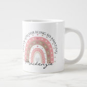 Gepersonaliseerde regenboog Voeg bericht en naam t Extra Grote Beker (Rechts)