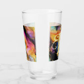 Gepersonaliseerde Regenboog & Zwart Alcohol Inktgl Glas (Rechts)