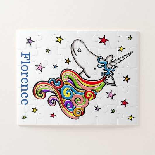 Gepersonaliseerde regenboogeenheid groot stuk puzz legpuzzel (Horizontaal)