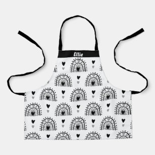 Gepersonaliseerde regenboogharten voor meisjes schort