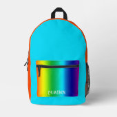 Gepersonaliseerde regenboogkleuren spectrum bedrukte rugzak (Voorkant)