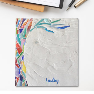 Gepersonaliseerde regenboogkleurige boom notitieblok