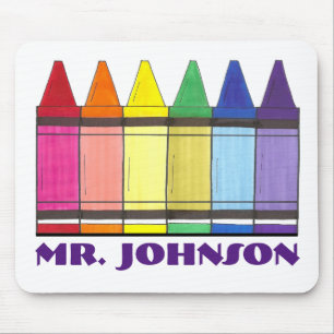 Gepersonaliseerde regenboogkunst leraar Mousepad Muismat