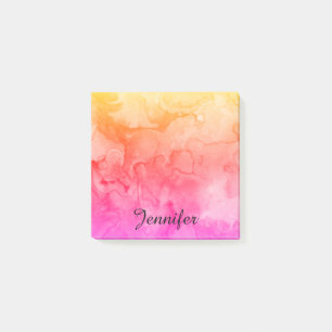 Gepersonaliseerde regenboogWaterverf Trendy Chic Post-it® Notes