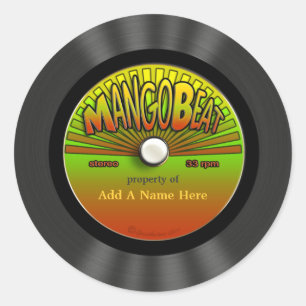 Gepersonaliseerde  Reggae Vinyl Record Ronde Sticker