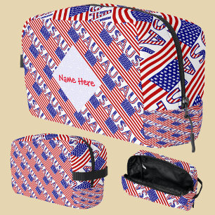 Gepersonaliseerde Reis 'USA Heritage Vlag' Toilettasje