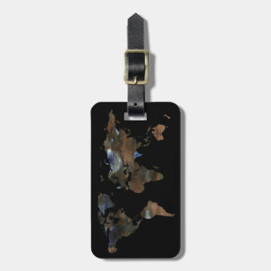 gepersonaliseerde reis-wereldkaart bagagelabel