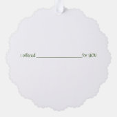 Gepersonaliseerde Religieuze Kerst Ornament Kaart (Achterkant)