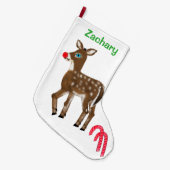 Gepersonaliseerde Rendier Kerstkousen Grote Kerstsok (Voorkant (Hangend))