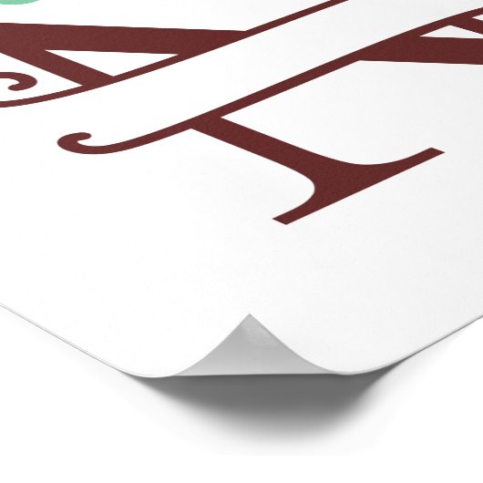 Gepersonaliseerde rendierbrief N gesplitst monogra Poster (Hoek)