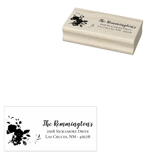 Gepersonaliseerde retouradres stempel wit rozen go (Gestempeld)