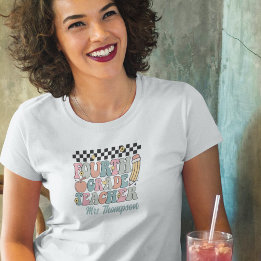 Gepersonaliseerde Retro 4e klas leraar T-shirt
