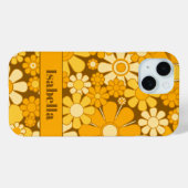 Gepersonaliseerde Retro 70s bloemenpatroon Case-Mate iPhone Case (Achterkant (horizontaal))