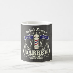 Gepersonaliseerde Retro  Barber Stylist Gray Koffiemok