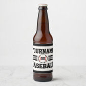 Gepersonaliseerde Retro Baseball Speler NAAM Team Bier Etiket (Voorkant)