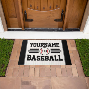 Gepersonaliseerde Retro Baseball Speler NAAM Team Deurmat