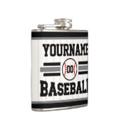 Gepersonaliseerde Retro Baseball Speler NAAM Team Heupfles (Rechts)