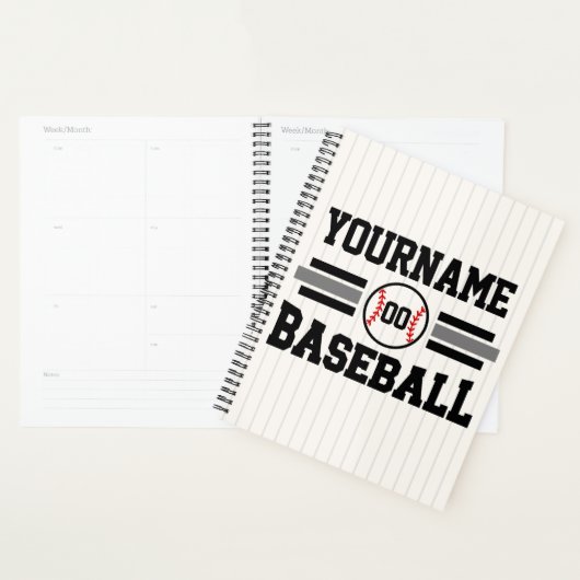 Gepersonaliseerde Retro Baseball Speler NAAM Team Planner (Display)