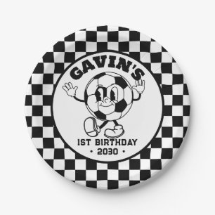 Gepersonaliseerde Retro Basketbal Verjaardagsfeest Papieren Bordje