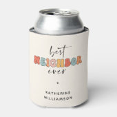 Gepersonaliseerde Retro Beste Buurman ooit Schatti Blikjeskoeler (Blikje Voorkant)