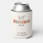 Gepersonaliseerde Retro Beste Buurman ooit Schatti Blikjeskoeler (Blikje Achterkant)