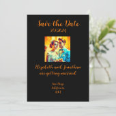 Gepersonaliseerde Retro Bewaar de datum Bruiloft K Save The Date (Staand voorkant)