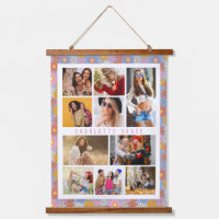 Gepersonaliseerde Retro Bloemencollage met 10 foto