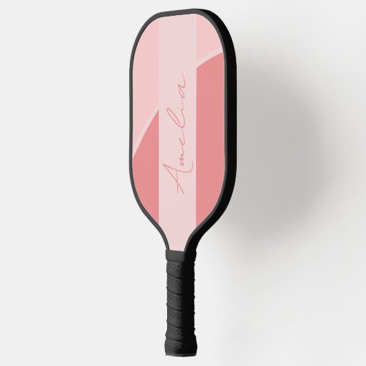 Gepersonaliseerde Retro Blush Roze Pickleball Paddle (Links)