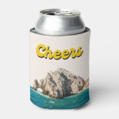 Gepersonaliseerde Retro Cabo bruiloft Proost Koelb Blikjeskoeler (Blikje Voorkant)