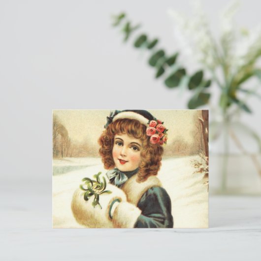 Gepersonaliseerde Retro Christmas Briefkaart (Staand voorkant)