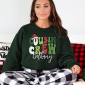 Gepersonaliseerde Retro Cousin Crew Kerst Matching Tri-Blend Shirt