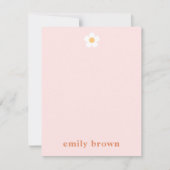 Gepersonaliseerde Retro Daisy Note Kaart (Voorkant)