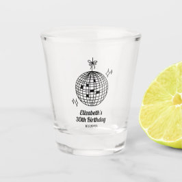 Gepersonaliseerde Retro Disco bal Verjaardag Shot  Shot Glas