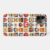 Gepersonaliseerde Retro Folk Bloemenmonogram Case-Mate iPhone Case (Achterkant (horizontaal))