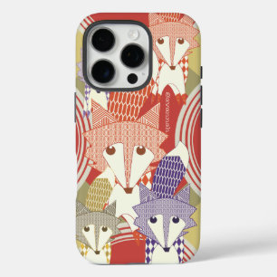 Gepersonaliseerde Retro Fox Art Retro iPhone 16 Pro Hoesje