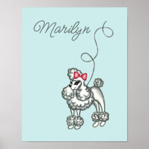 Gepersonaliseerde Retro Franse Poedel Poster Art