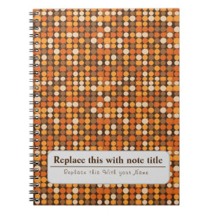 Gepersonaliseerde retro funky Sinaasappel-bruin Notitieboek
