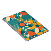 Gepersonaliseerde Retro Geometrische Kleurrijk Notitieboek (Rechterzijde)