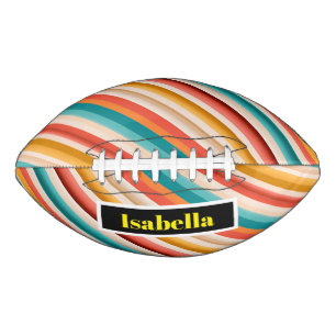 Gepersonaliseerde Retro Gestreepte Football Kleu
