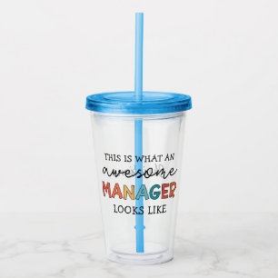 Gepersonaliseerde Retro Geweldige Manager Funny Acryl Drinkbeker