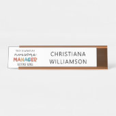 Gepersonaliseerde Retro Geweldige Manager Funny Bureau Naambordje (Voorkant)