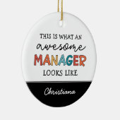 Gepersonaliseerde Retro Geweldige Manager Funny Keramisch Ornament (Rechts)
