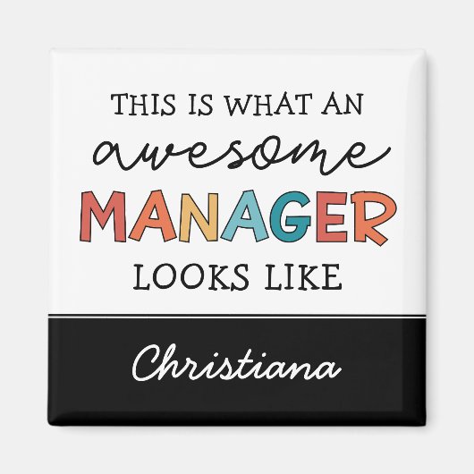 Gepersonaliseerde Retro Geweldige Manager Funny Magneet (Voorkant)