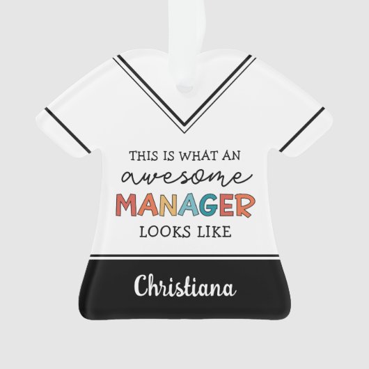 Gepersonaliseerde Retro Geweldige Manager Funny Ornament (voorkant)