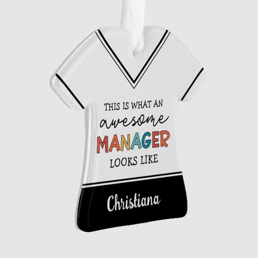 Gepersonaliseerde Retro Geweldige Manager Funny Ornament (voorkant)