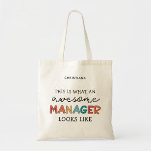 Gepersonaliseerde Retro Geweldige Manager Funny Tote Bag