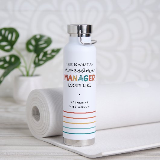 Gepersonaliseerde Retro Geweldige Manager Funny Waterfles (Yoga)