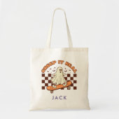 Gepersonaliseerde Retro Groovy Halloween Tote Bag (Voorkant)